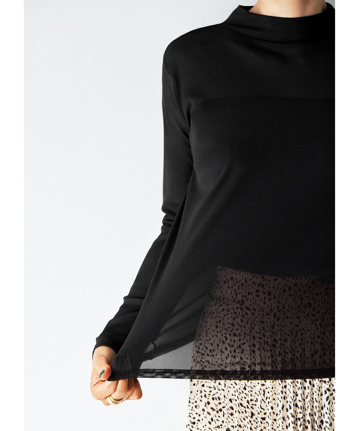 STYLE DELI「シアーインナーハイネックトップス」|Tシャツ・カットソー|