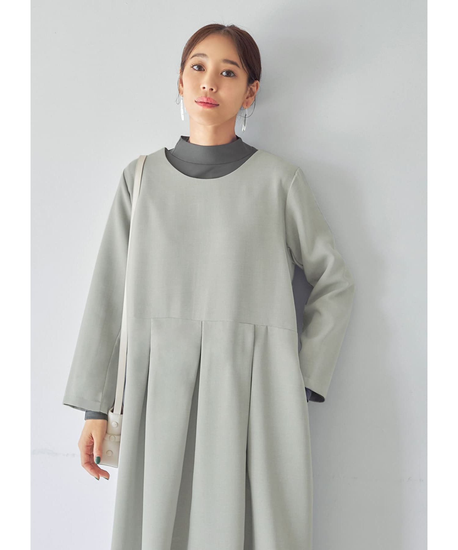 STYLE DELI「シアーインナーハイネックトップス」|Tシャツ・カットソー|ダークグレー