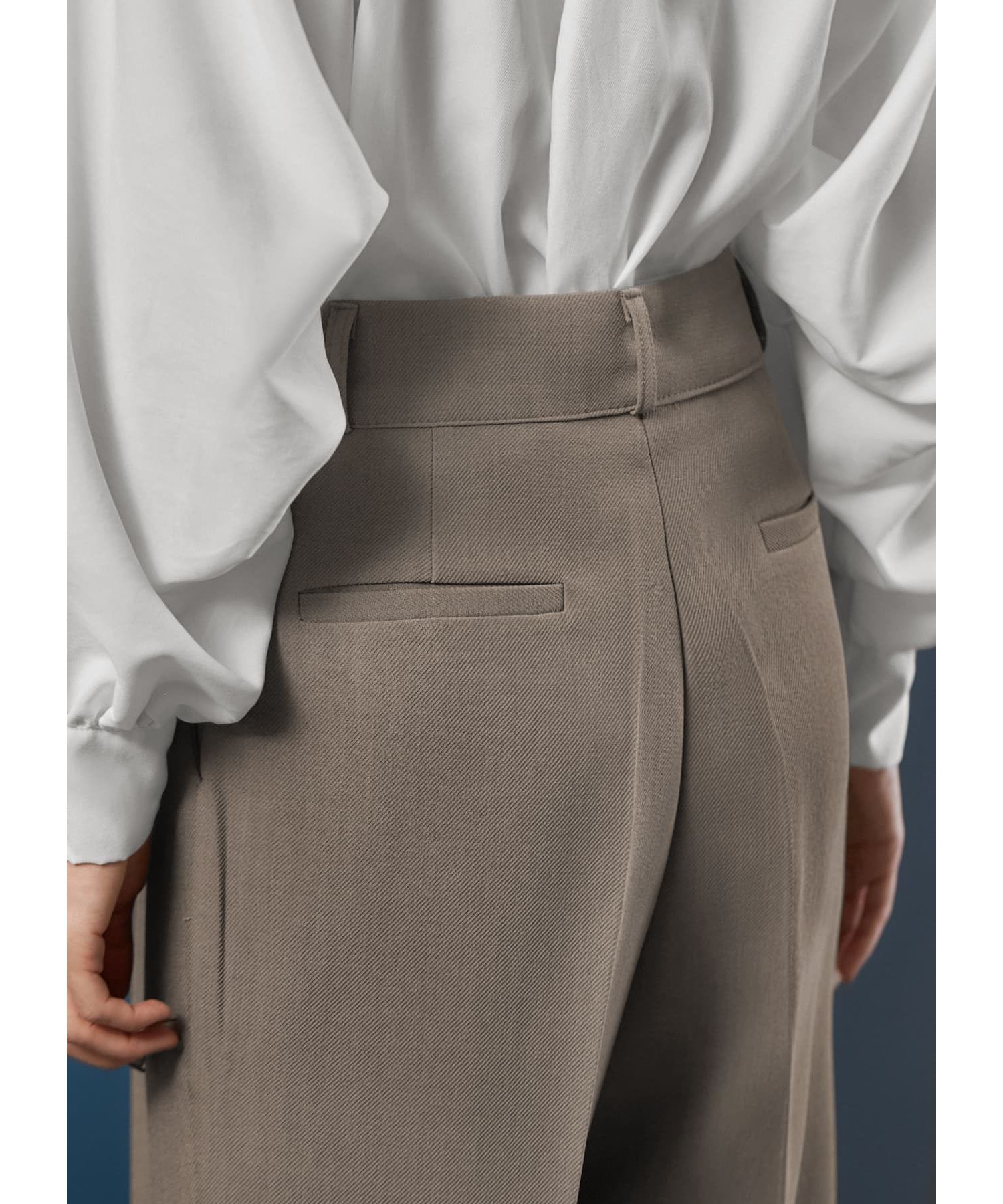 STYLE DELI「表面凹凸織りワイドパンツ」|スラックス|