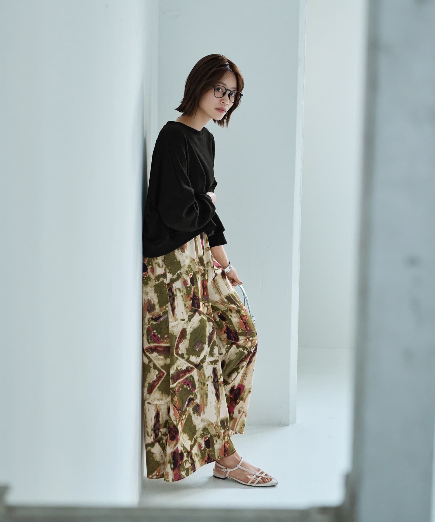 STYLE DELI「アート柄フレアワイドパンツ」|その他|