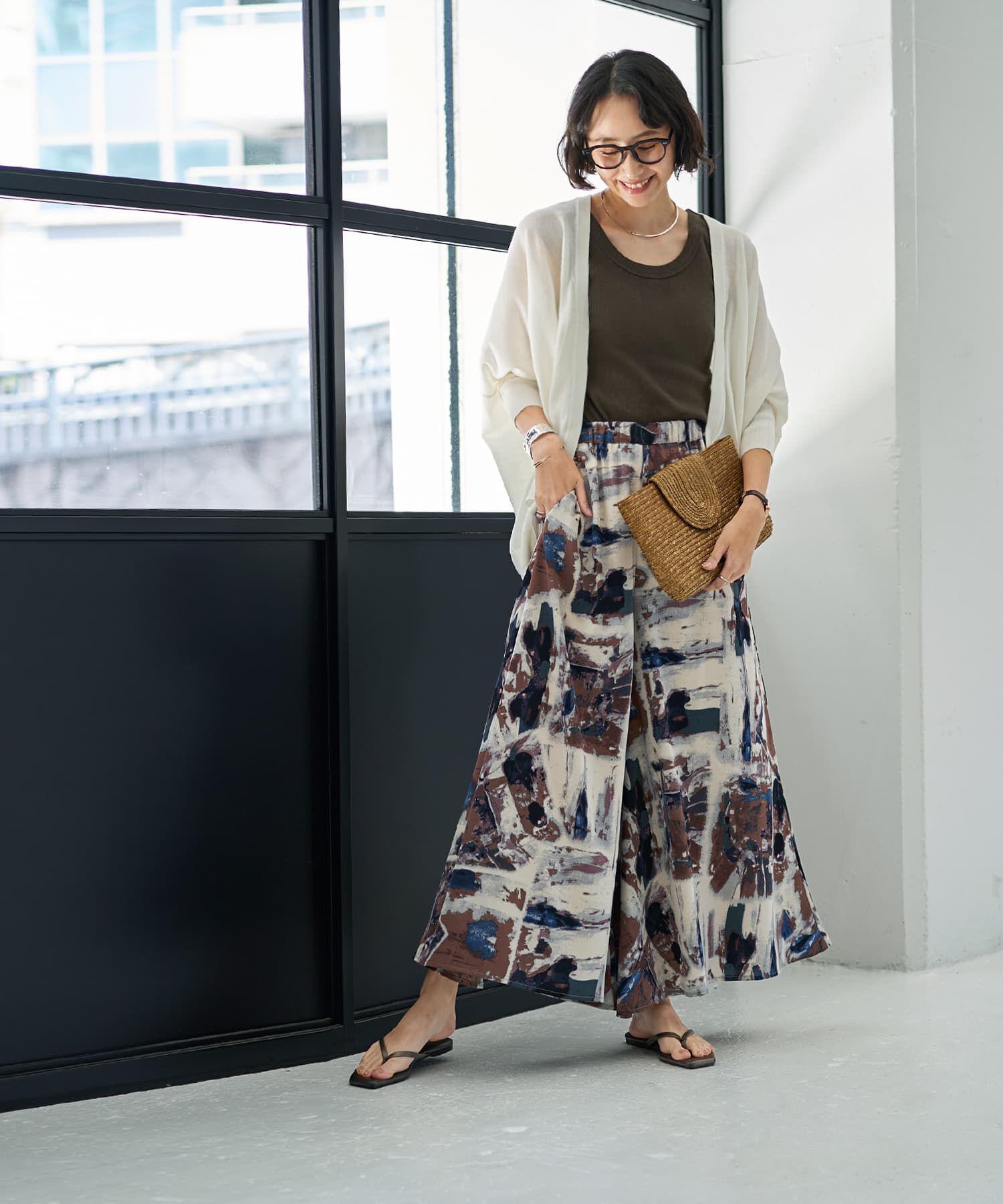 STYLE DELI「アート柄フレアワイドパンツ」|その他|