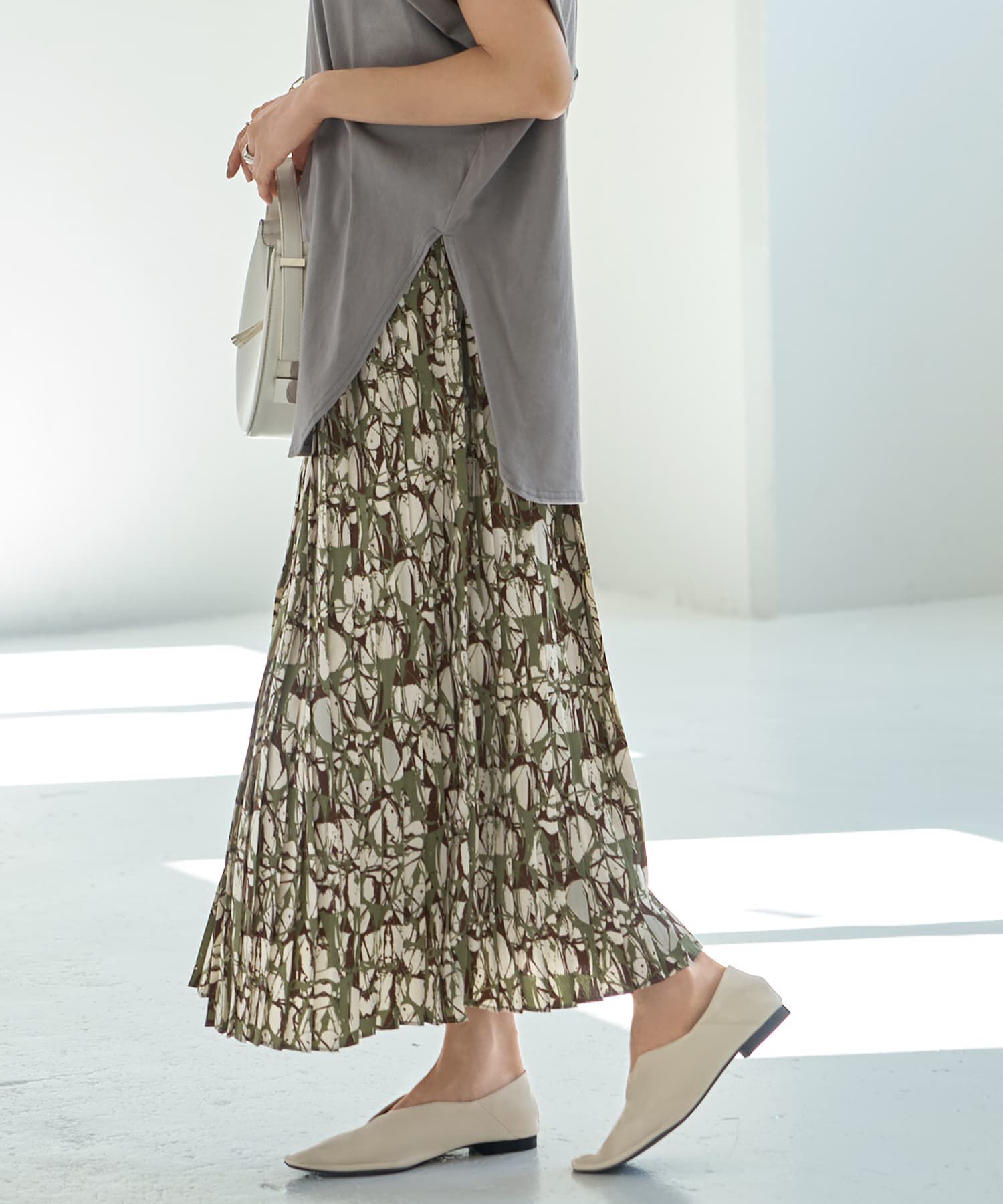 STYLE DELI「【LUXE】ペイントアート柄プリーツスカート」|スカート|