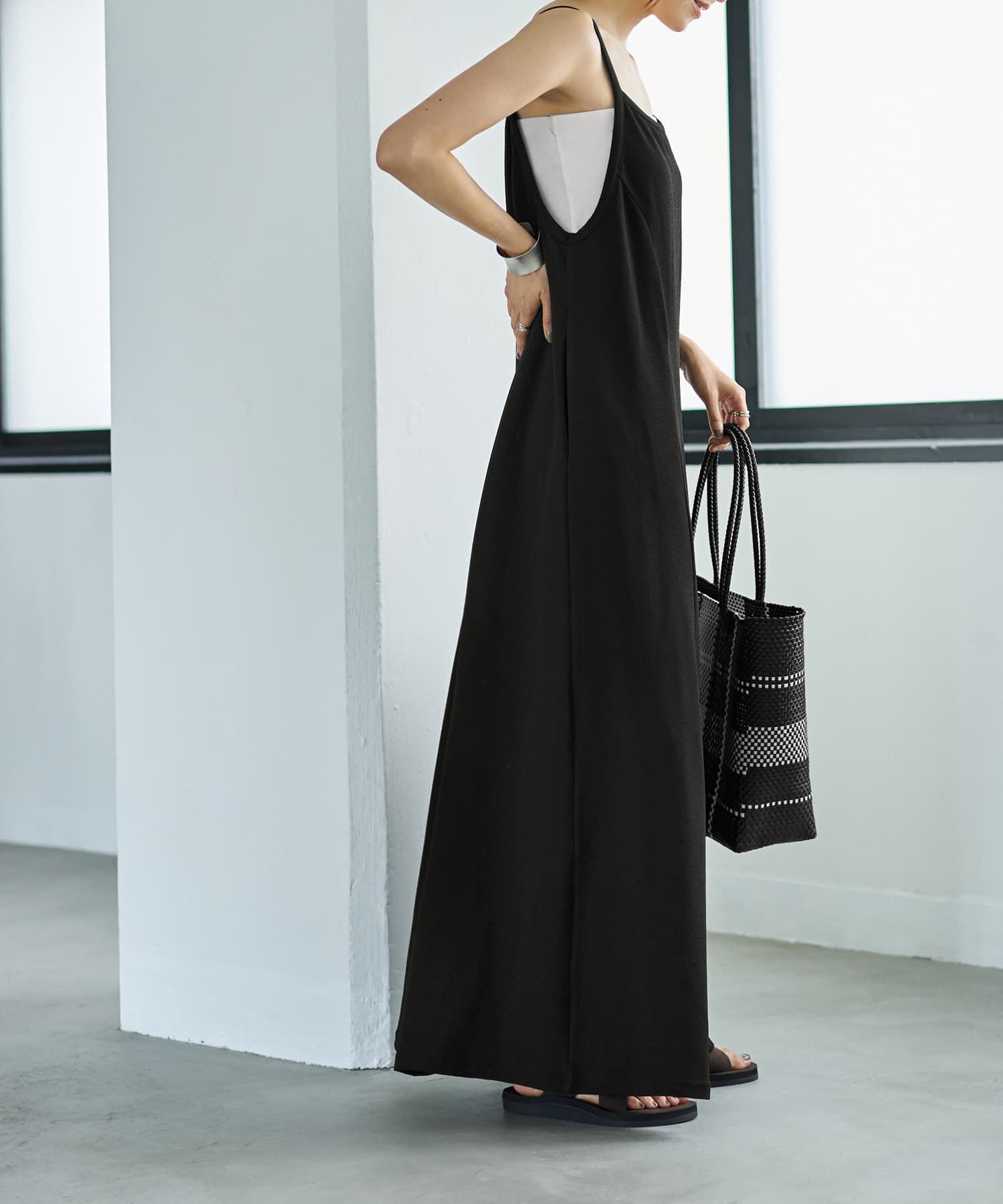 STYLE DELI「伸縮ジョーゼットのカーヴィージャンパースカート」|スカート|