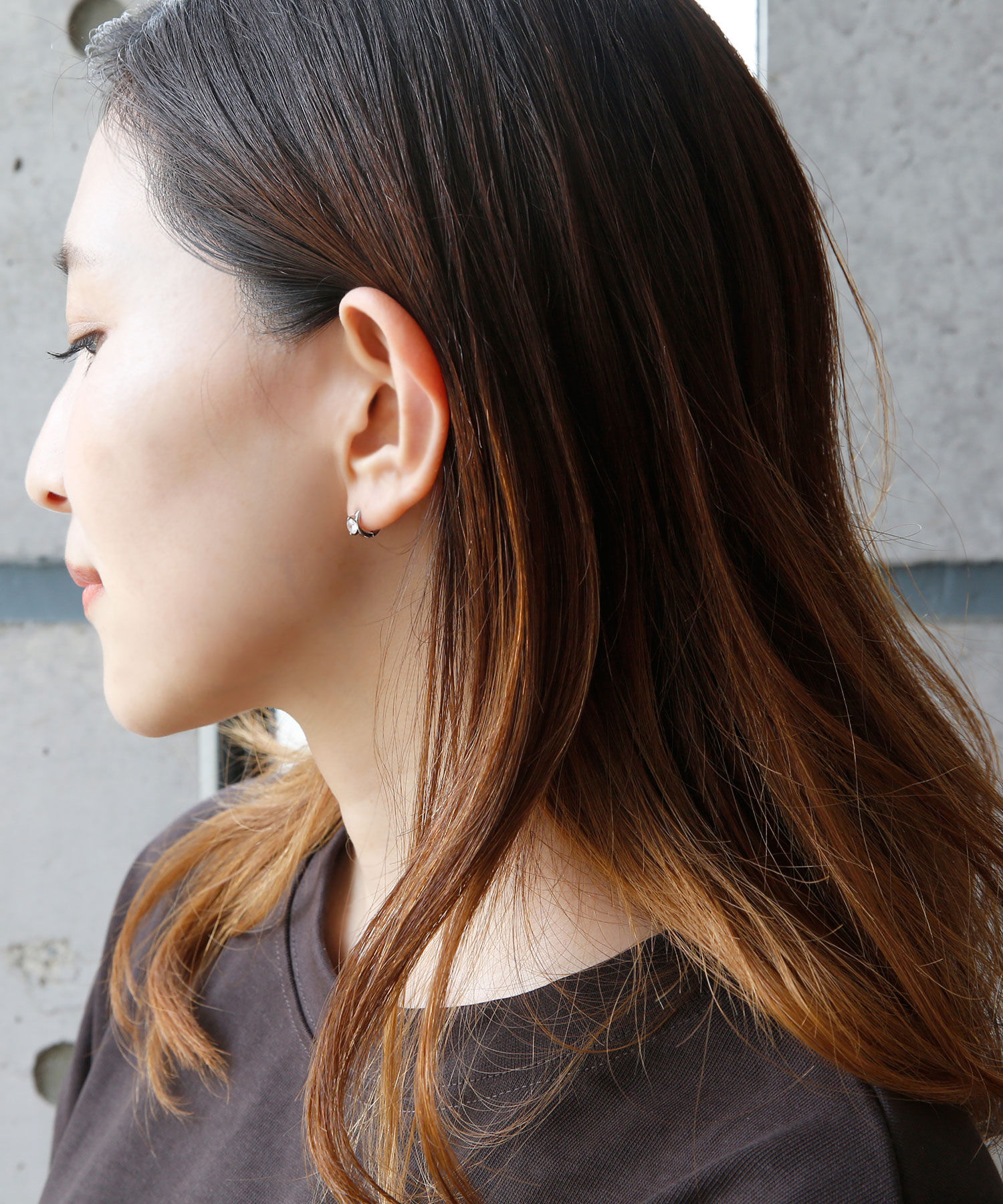 colleca la「1粒ストーンのワンタッチミニフープピアス」|ピアス|