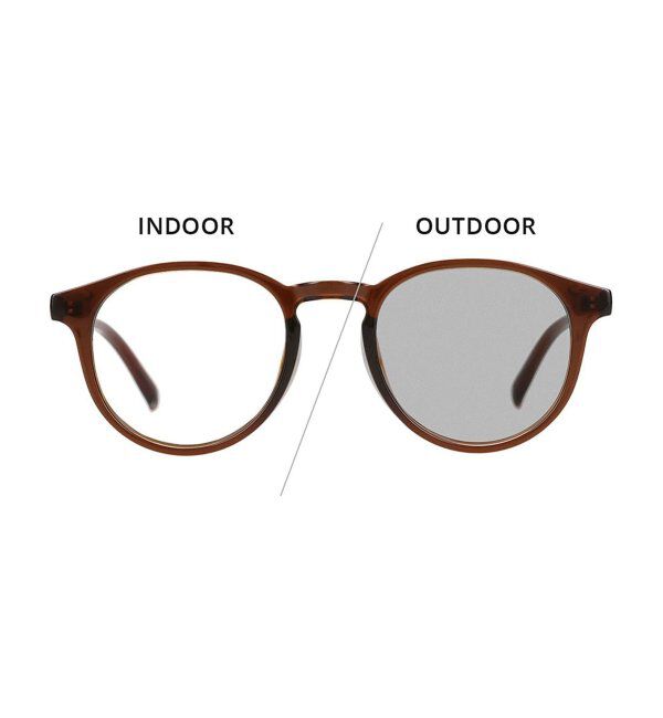  「【WEB限定】ボストン型 調光サングラス | カラーレンズ 軽量 紫外線対策 UVカット レンズの色が変わる」|サングラス|