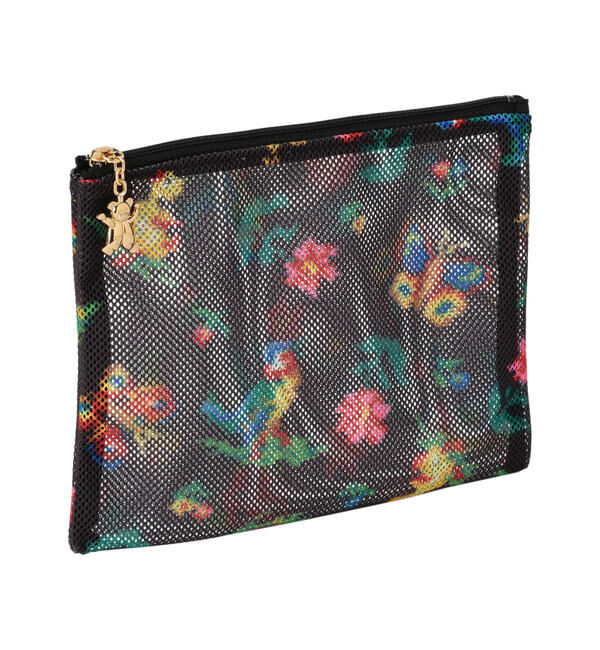 FEILER「ハイジ　メッシュ転写プリントポーチ　HEMP-171021」|ポーチ|ブラック