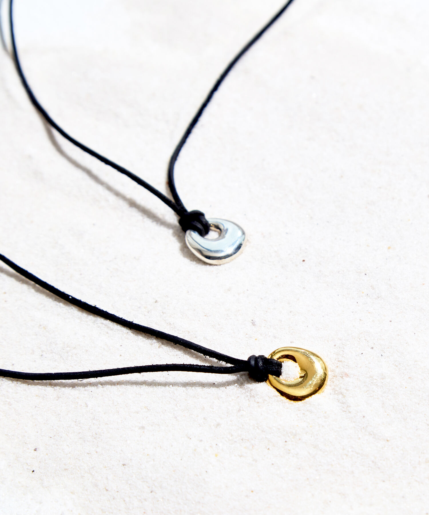 JUPITER「【牛革・SV】メタルトップコードネックレス シルバー」|ネックレス|