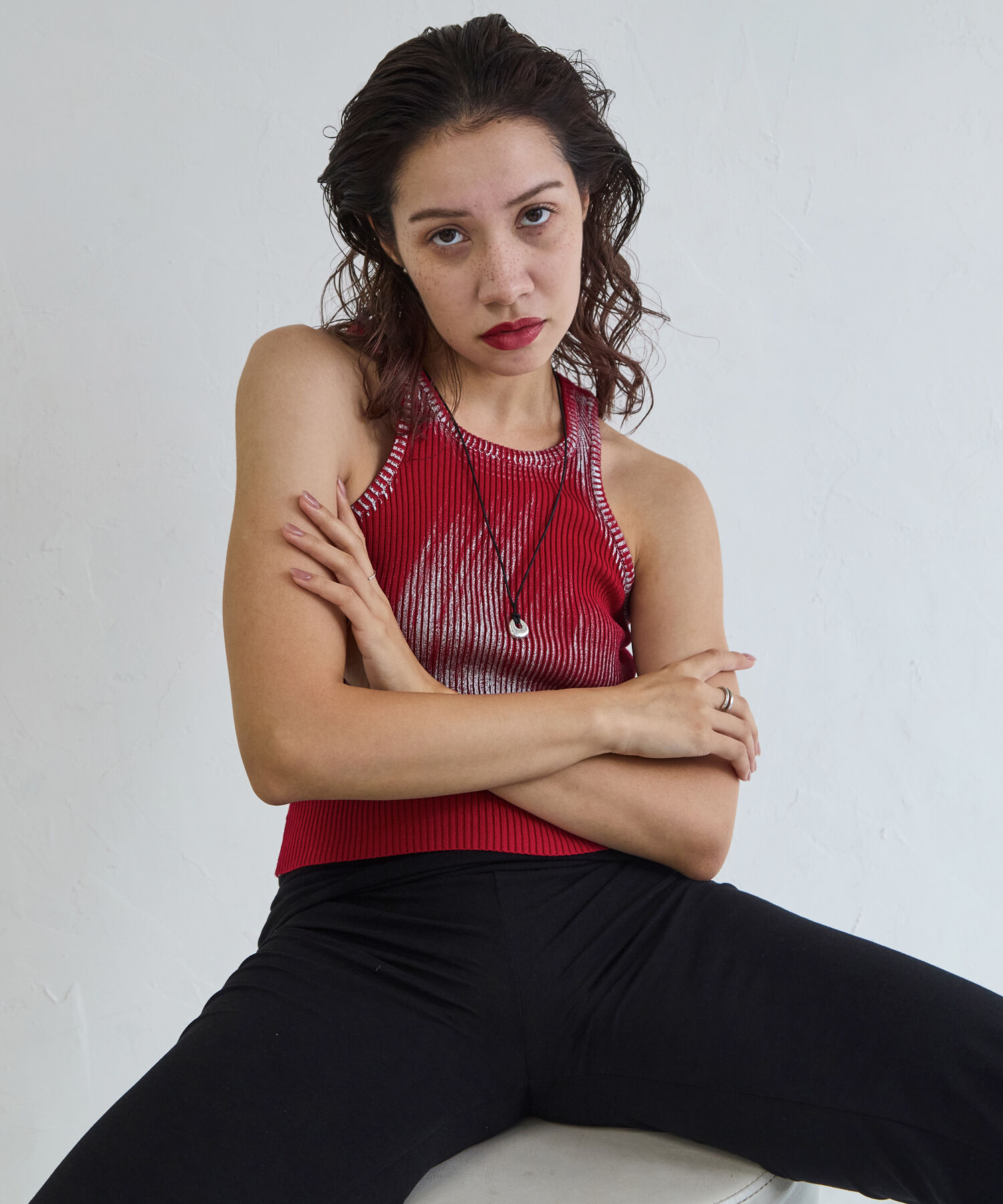 JUPITER「【牛革・SV】メタルトップコードネックレス シルバー」|ネックレス|