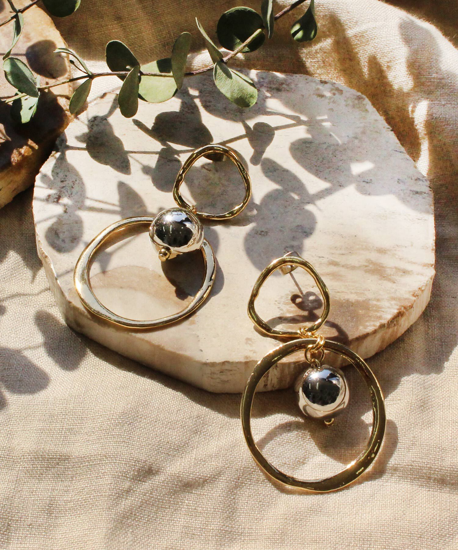 Phoebe+「【sfy】metallic hoop goldピアス」|ピアス|