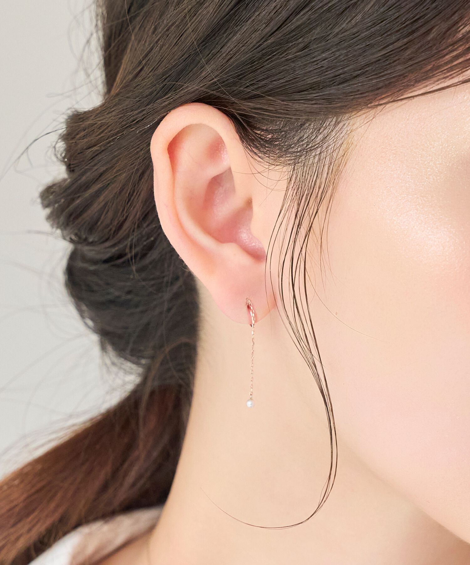 Phoebe「【K10】リバーシブル2wayスウィングイヤリング　ローズゴールド/BOX付き」|イヤリング|ピンクゴールド