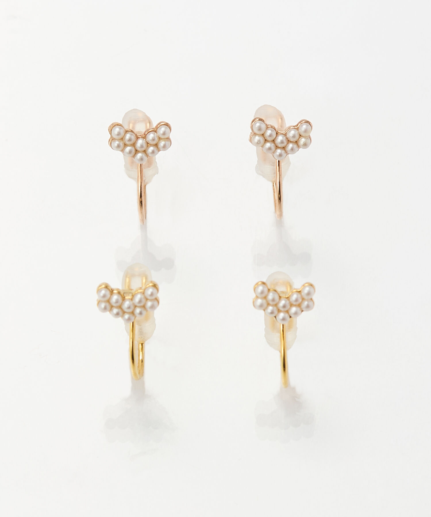 Phoebe「【痛くないシリーズ】グレインパールハートライトフィットイヤリング　ゴールド」|イヤリング|