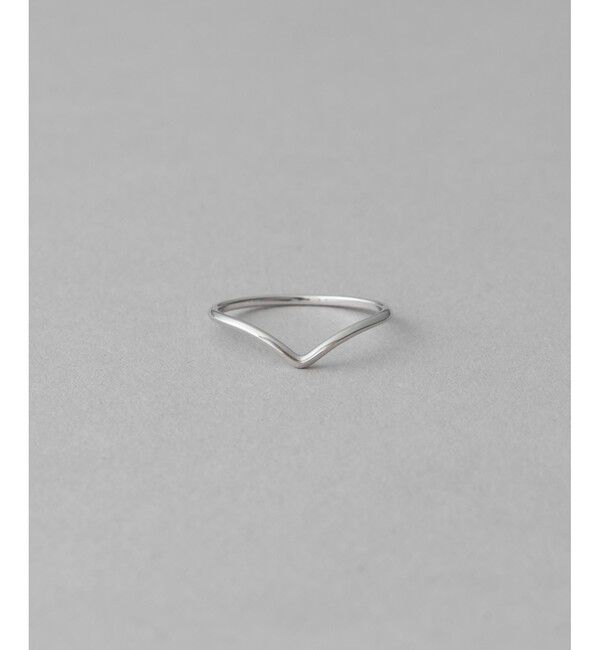 ete「[レイヤード] K10WG ウィッシュボーンリング」|リング|ホワイトゴールド