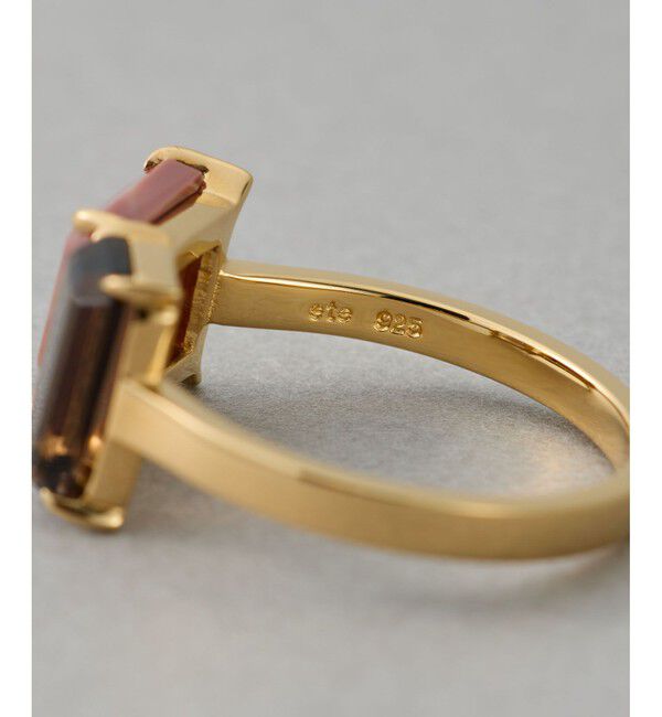 ete「[タイル] レッドジャスパー/スモーキークォーツ リング」|リング|