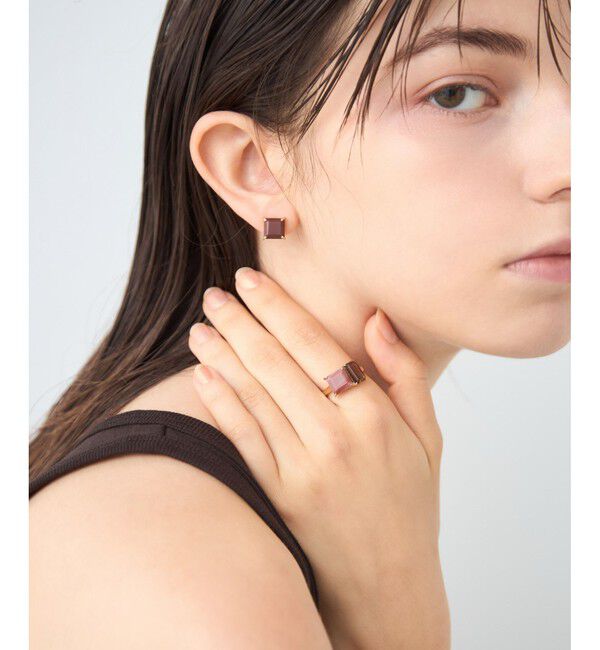 ete「[タイル] レッドジャスパー/スモーキークォーツ リング」|リング|