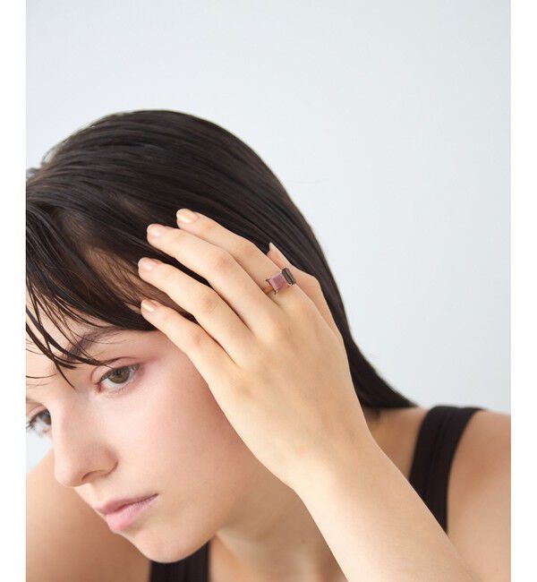 ete「[タイル] レッドジャスパー/スモーキークォーツ リング」|リング|