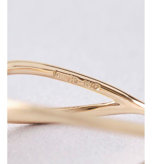 Jouete「K10YG レイヤー クロス リング」|リング|