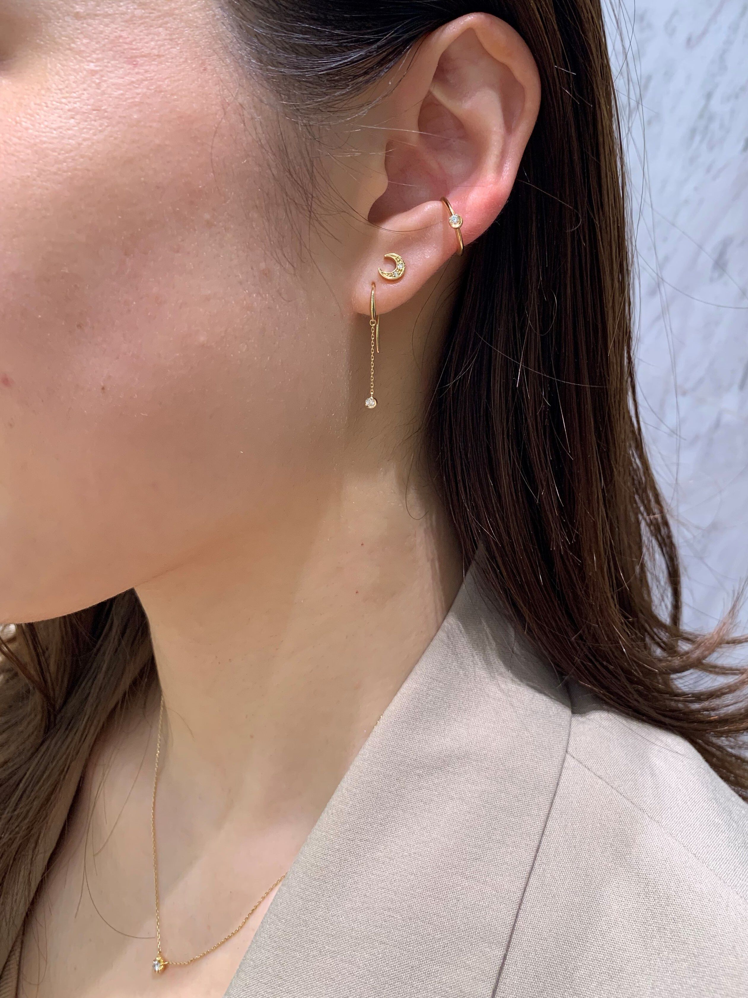 STAR JEWELRY「MOON SETTING EAR CUFF」|イヤリング|