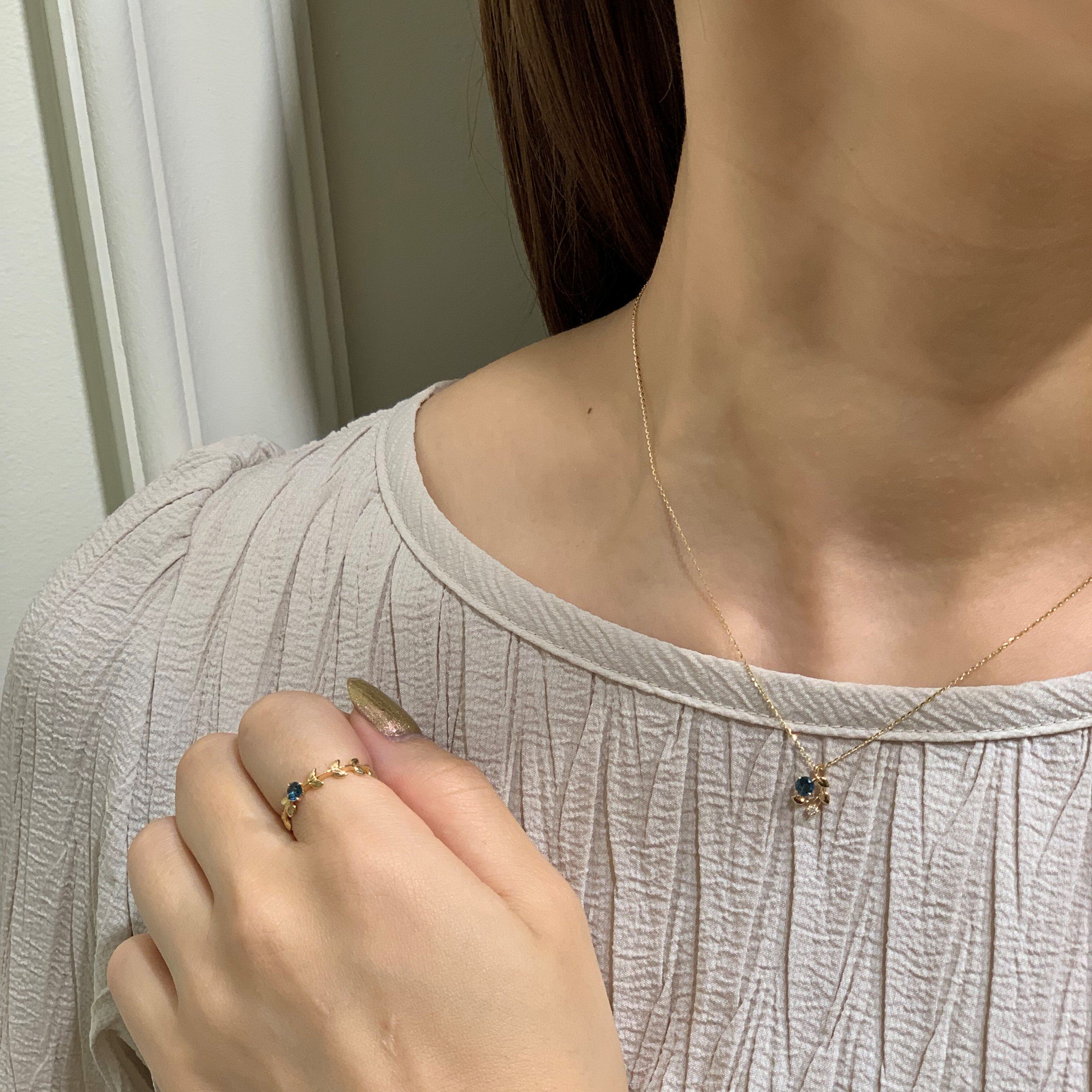 STAR JEWELRY「BLUE TOPAZ LEAF RING」|リング|