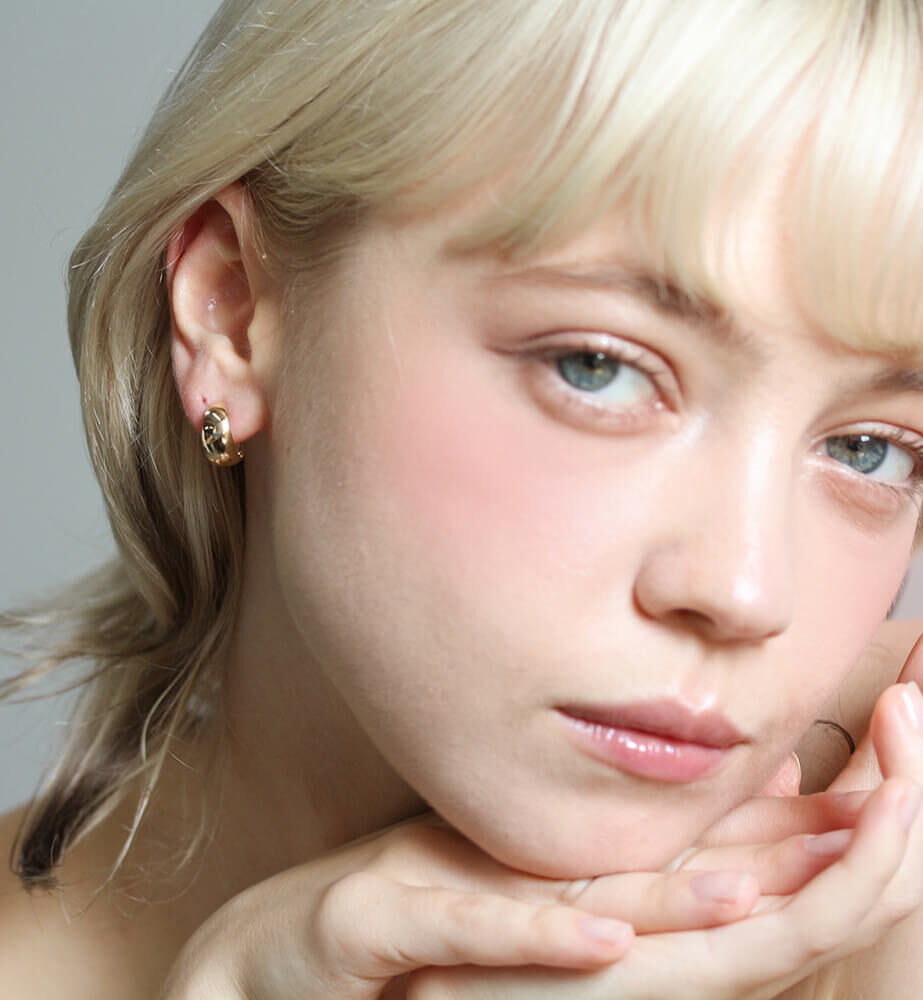  「ゴールド 月甲 イヤリング | K10YG」|イヤリング|