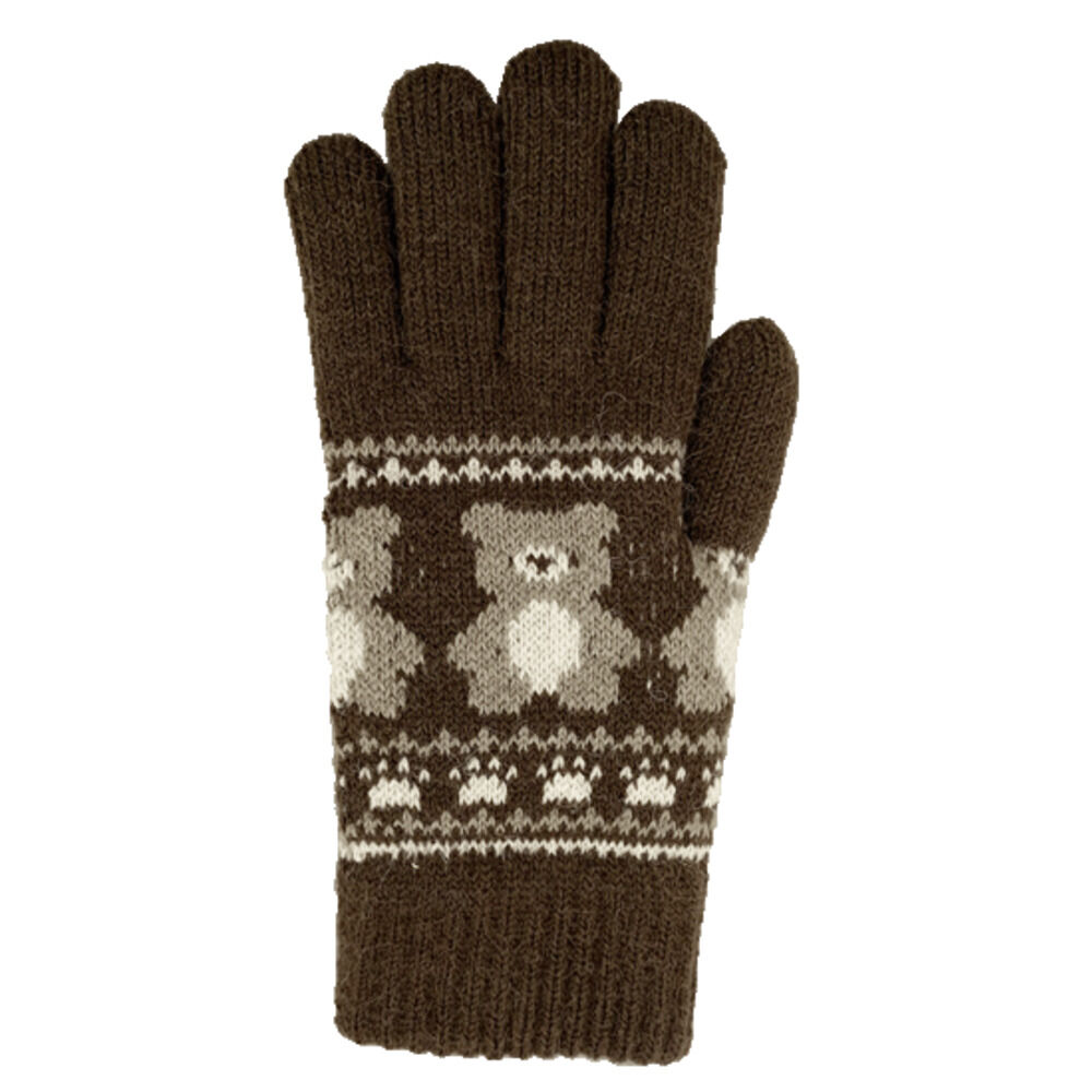 BACKYARD FAMILY「手袋 レディース かわいい 通販 手ぶくろ グローブ ニット手袋 ニット手ぶくろ 5本指 暖かい」|手袋|ブラウン2