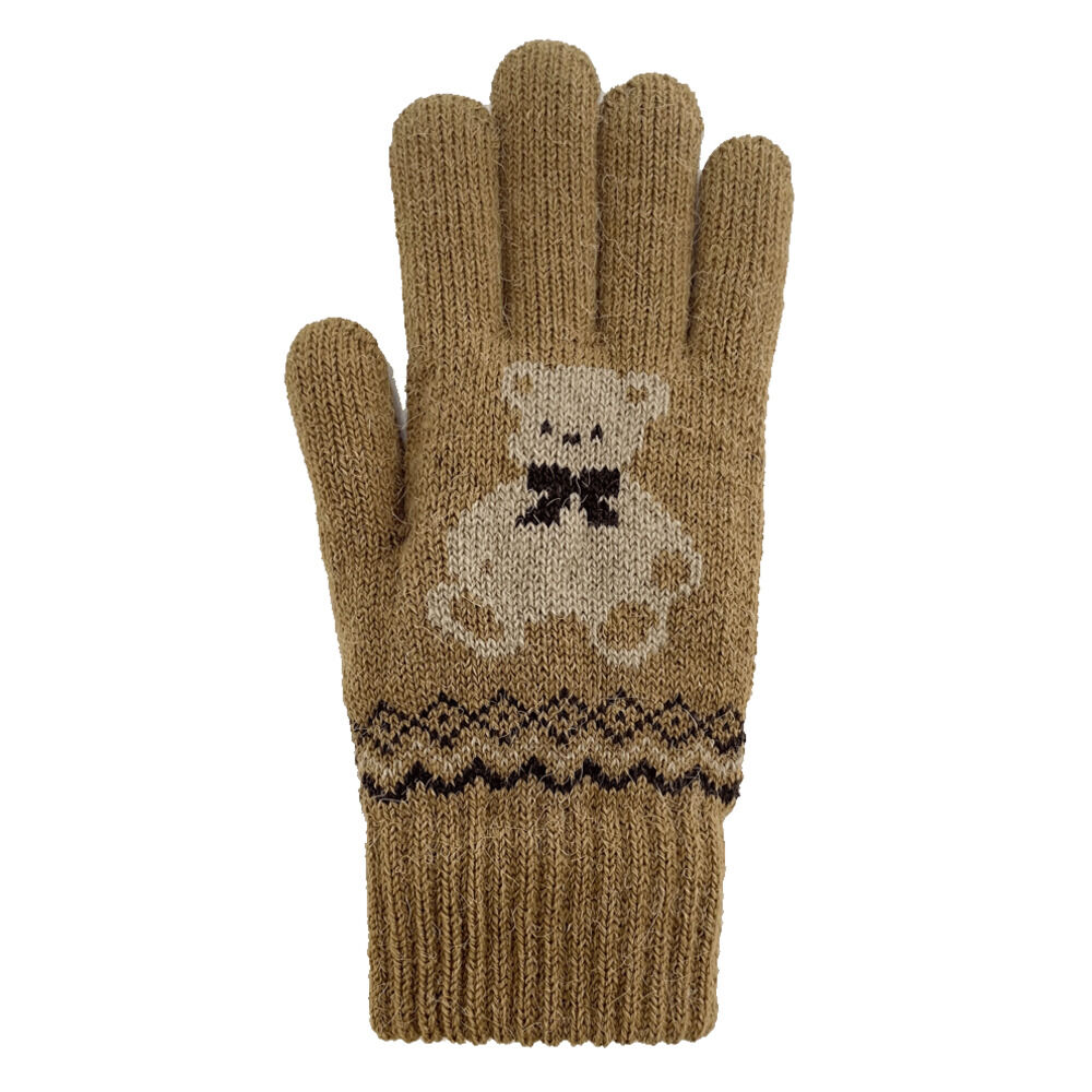 BACKYARD FAMILY「手袋 レディース かわいい 通販 手ぶくろ グローブ ニット手袋 ニット手ぶくろ 5本指 暖かい」|手袋|イエロー3