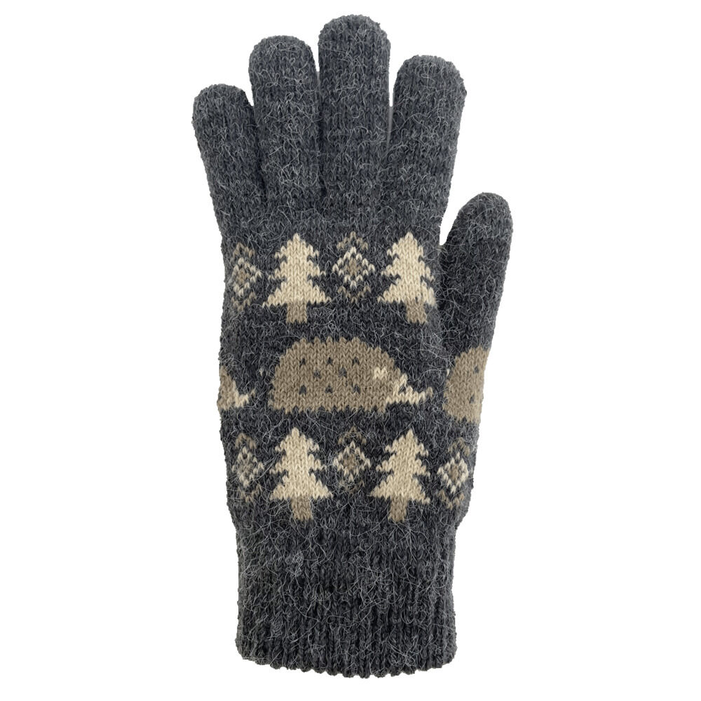 BACKYARD FAMILY「手袋 レディース かわいい 通販 手ぶくろ グローブ ニット手袋 ニット手ぶくろ 5本指 暖かい」|手袋|グレー3