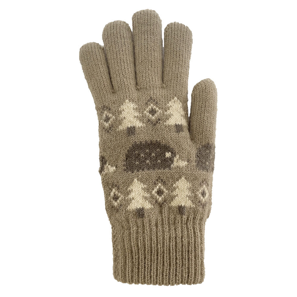 BACKYARD FAMILY「手袋 レディース かわいい 通販 手ぶくろ グローブ ニット手袋 ニット手ぶくろ 5本指 暖かい」|手袋|ベージュ2