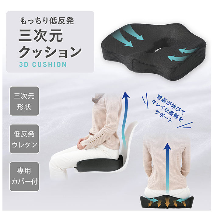 BACKYARD FAMILY「クッション 低反発 通販 もっちり低反発 三次元クッション 椅子クッション イス いす」|その他|