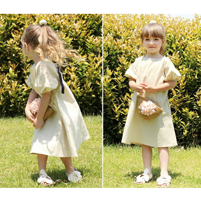 BACKYARD FAMILY「Rora ワンピース キッズ 通販 ローラ ワンピ ナチューラ 半袖 パフスリーブ 無地」|その他|
