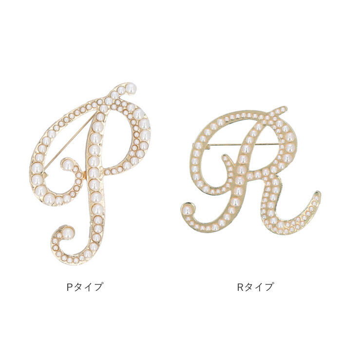 BACKYARD FAMILY「ブローチ パール 通販 イニシャルブローチ ピンブローチ アルファベット アクセサリー ピンバッチ」|その他|