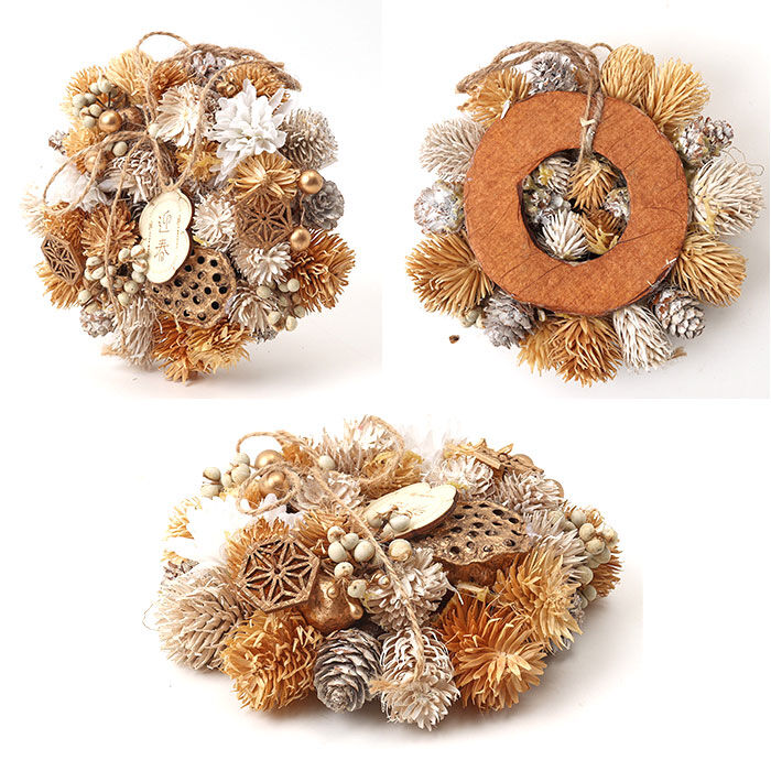 BACKYARD FAMILY「お正月 リース S 通販 玄関リース 冬 玄関 飾り Sサイズ 玄関飾り 壁飾り 秋 正月飾り 花」|その他|