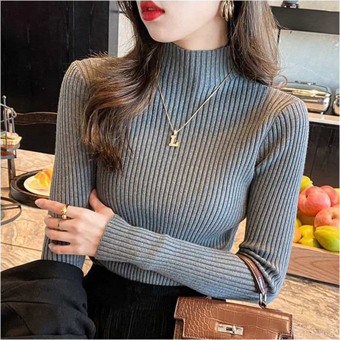 BACKYARD FAMILY「ニット トップス 冬 通販 リブニット ハイネック セーター 長袖 ハイネックニット」|ニット・セーター|