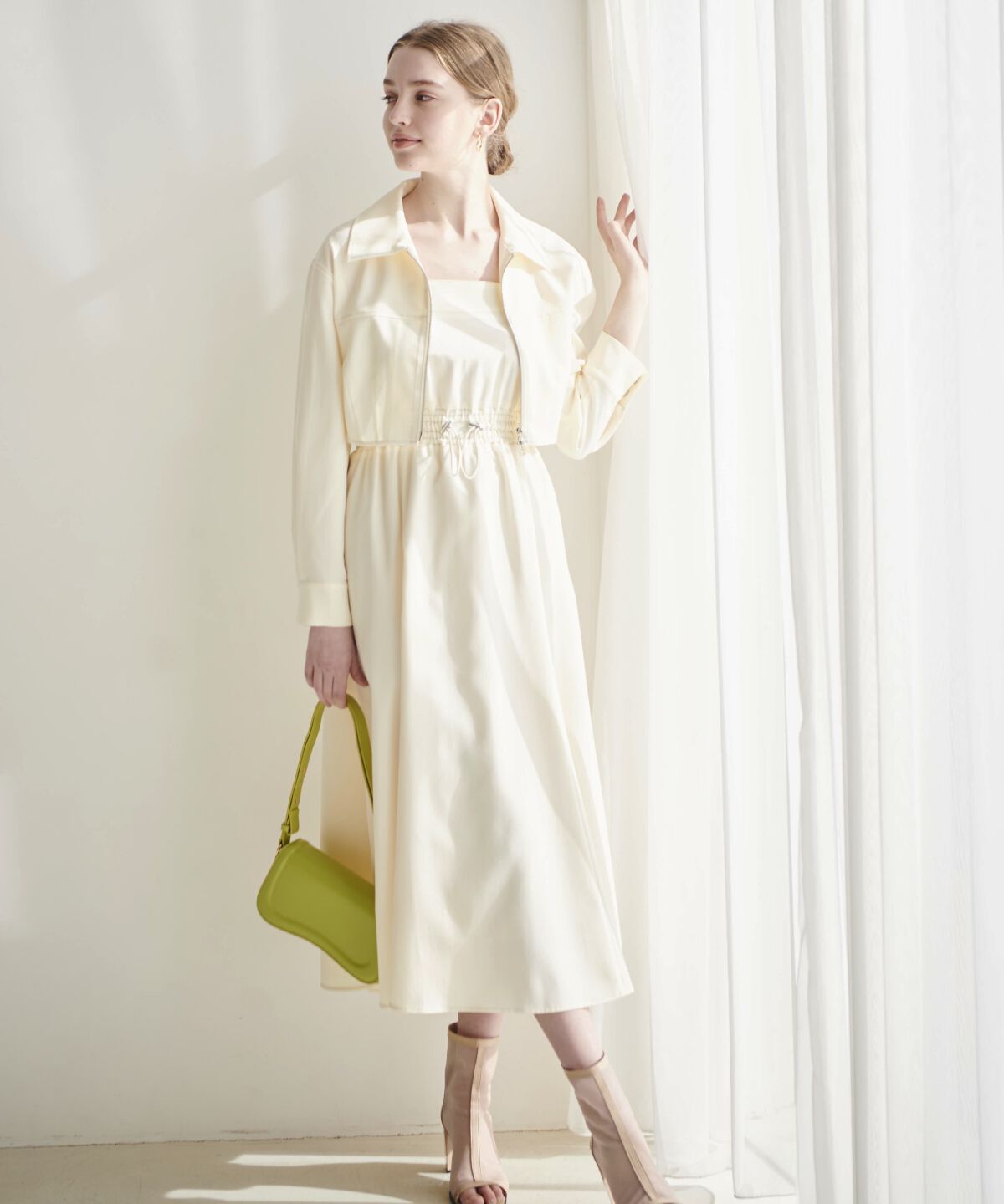 アンドクチュール「ZIPブルゾン＋ドロストキャミワンピース」|ワンピース|