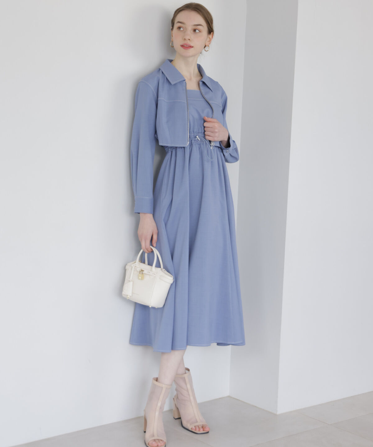 アンドクチュール「ZIPブルゾン＋ドロストキャミワンピース」|ワンピース|