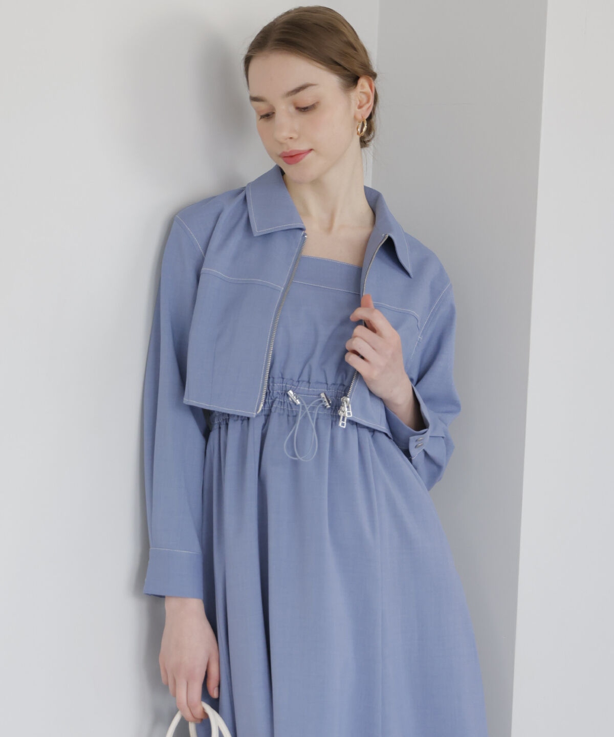 アンドクチュール「ZIPブルゾン＋ドロストキャミワンピース」|ワンピース|