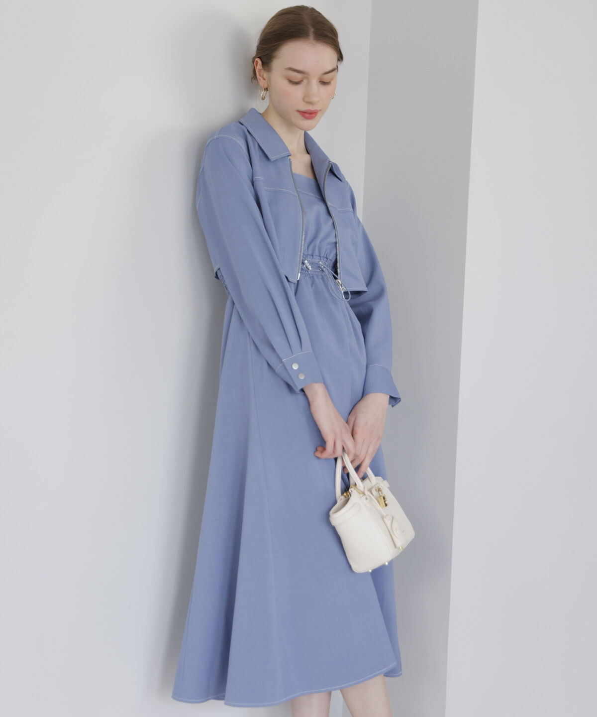 アンドクチュール「ZIPブルゾン＋ドロストキャミワンピース」|ワンピース|