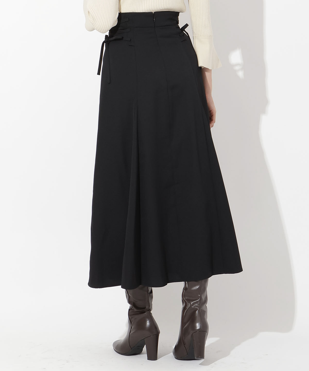 アンドクチュール「サイドレースアップフレアスカート」|フレア|