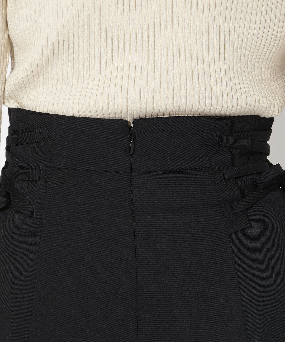 アンドクチュール「サイドレースアップフレアスカート」|フレア|