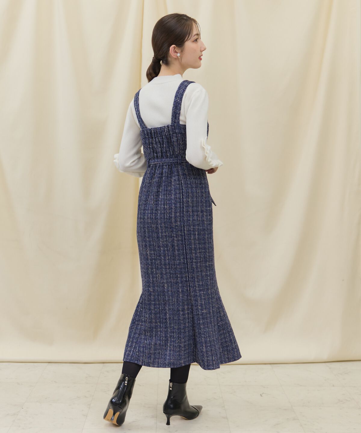 アンドクチュール「ツイードキャミジャンスカ」|ジャンパースカート|