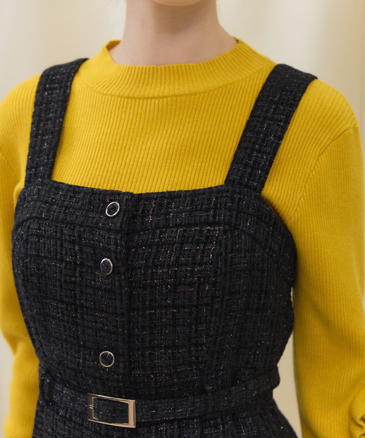 アンドクチュール「ツイードキャミジャンスカ」|ジャンパースカート|