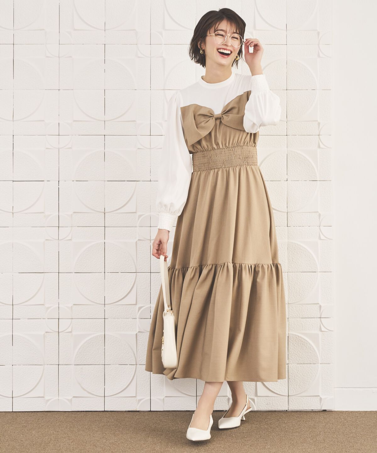 アンドクチュール「フロントリボンティアードワンピース」|ワンピース|