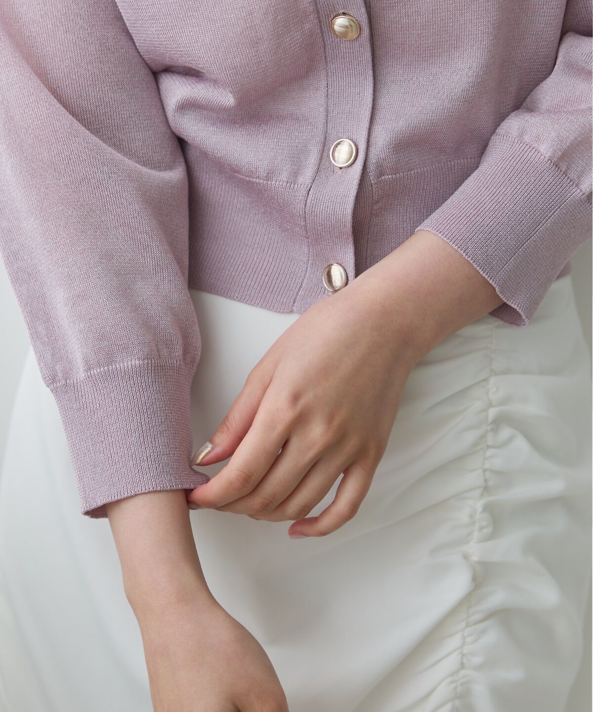 アンドクチュール「クルーネックシアーカーディガン」|カーディガン|