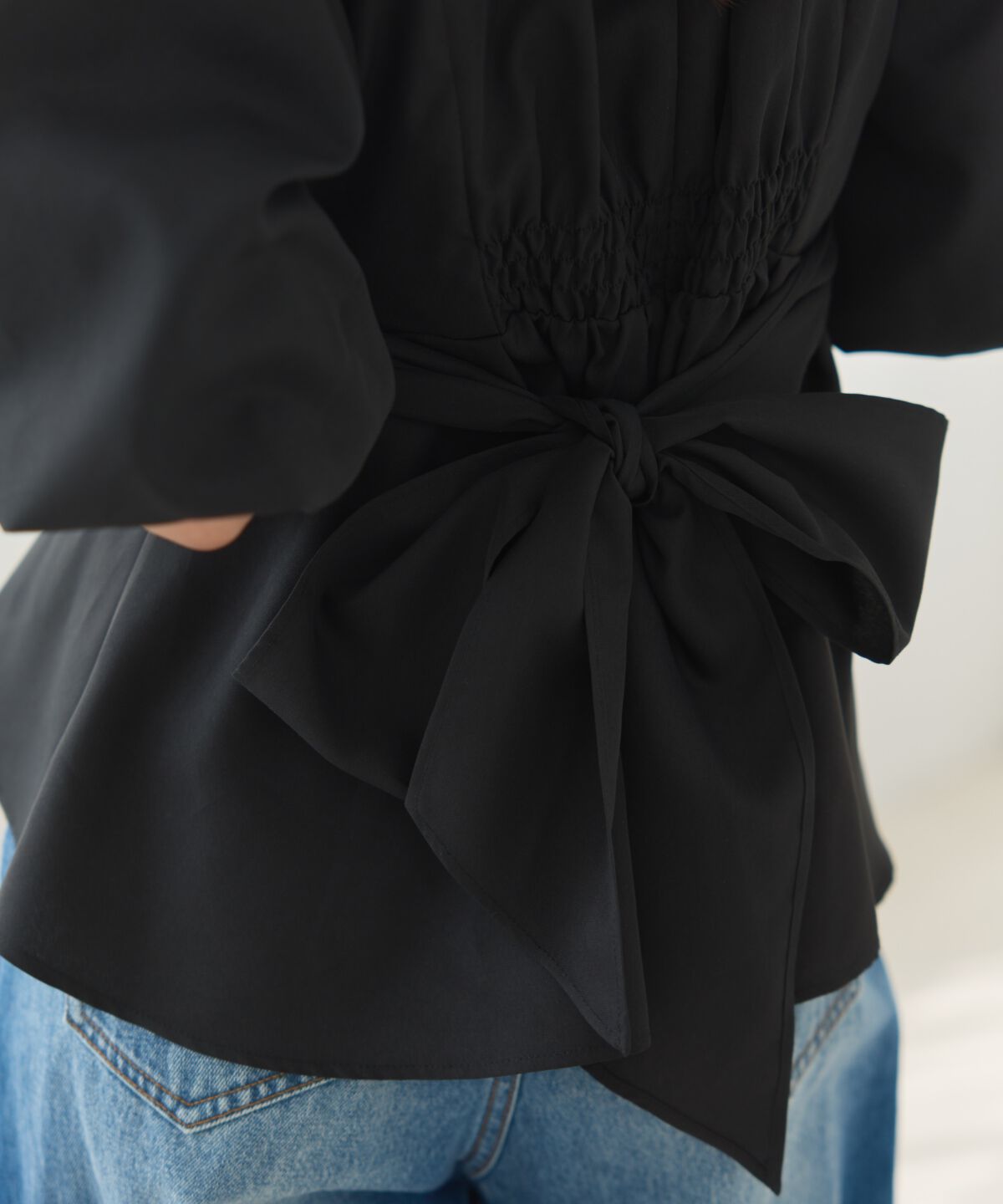 アンドクチュール「バックリボンペプラムブラウス」|シャツ・ブラウス|