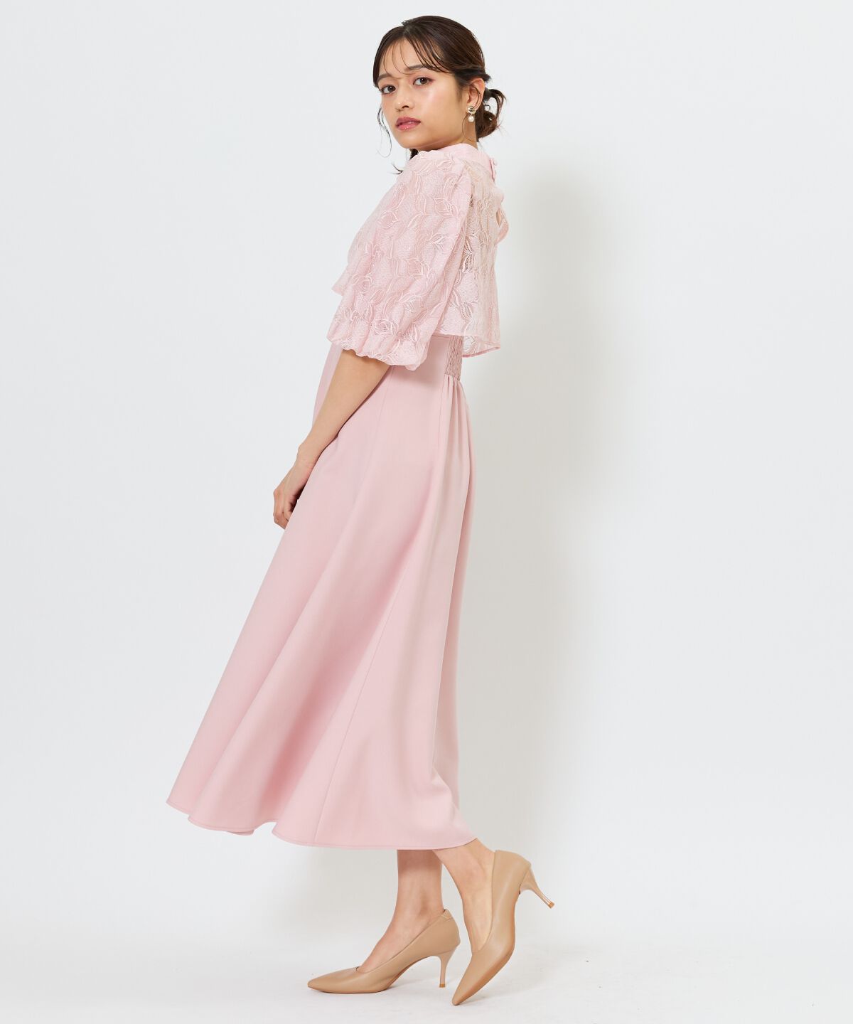 アンドクチュール「リーフレースレイヤードレス」|ドレス|