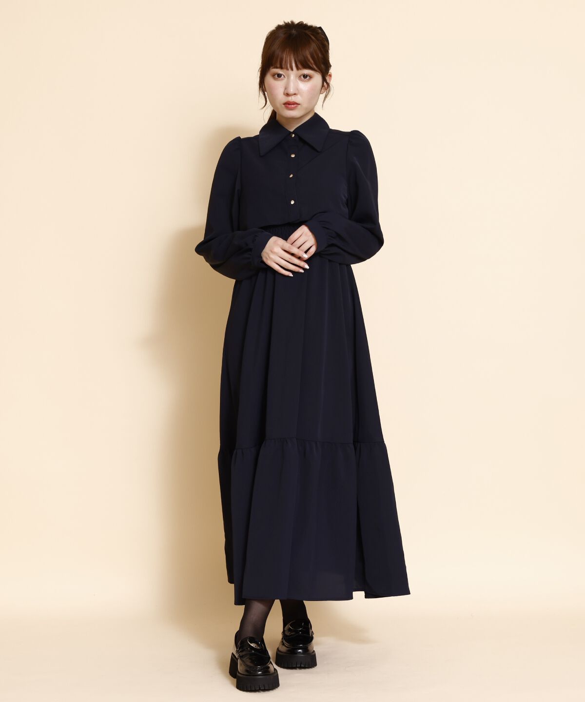 REDYAZEL「ティアードシャツワンピース」|ワンピース|