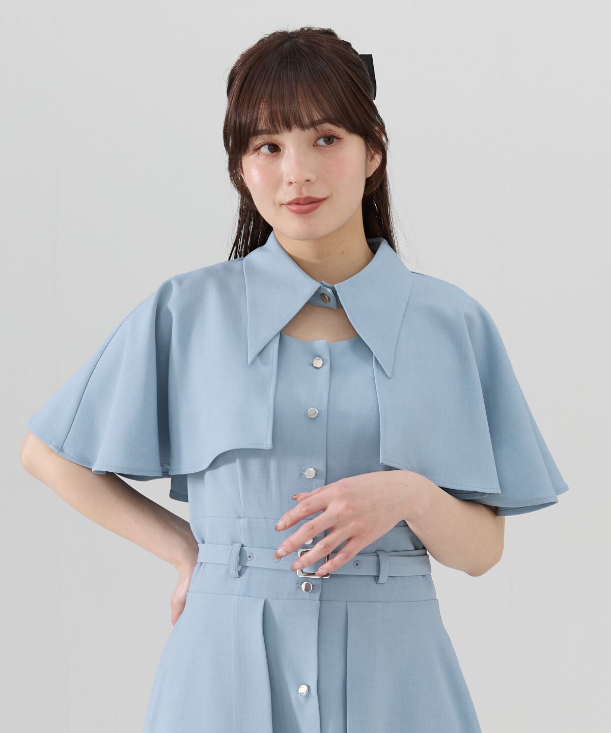 REDYAZEL「ケープデザインフレアワンピース」|ワンピース|