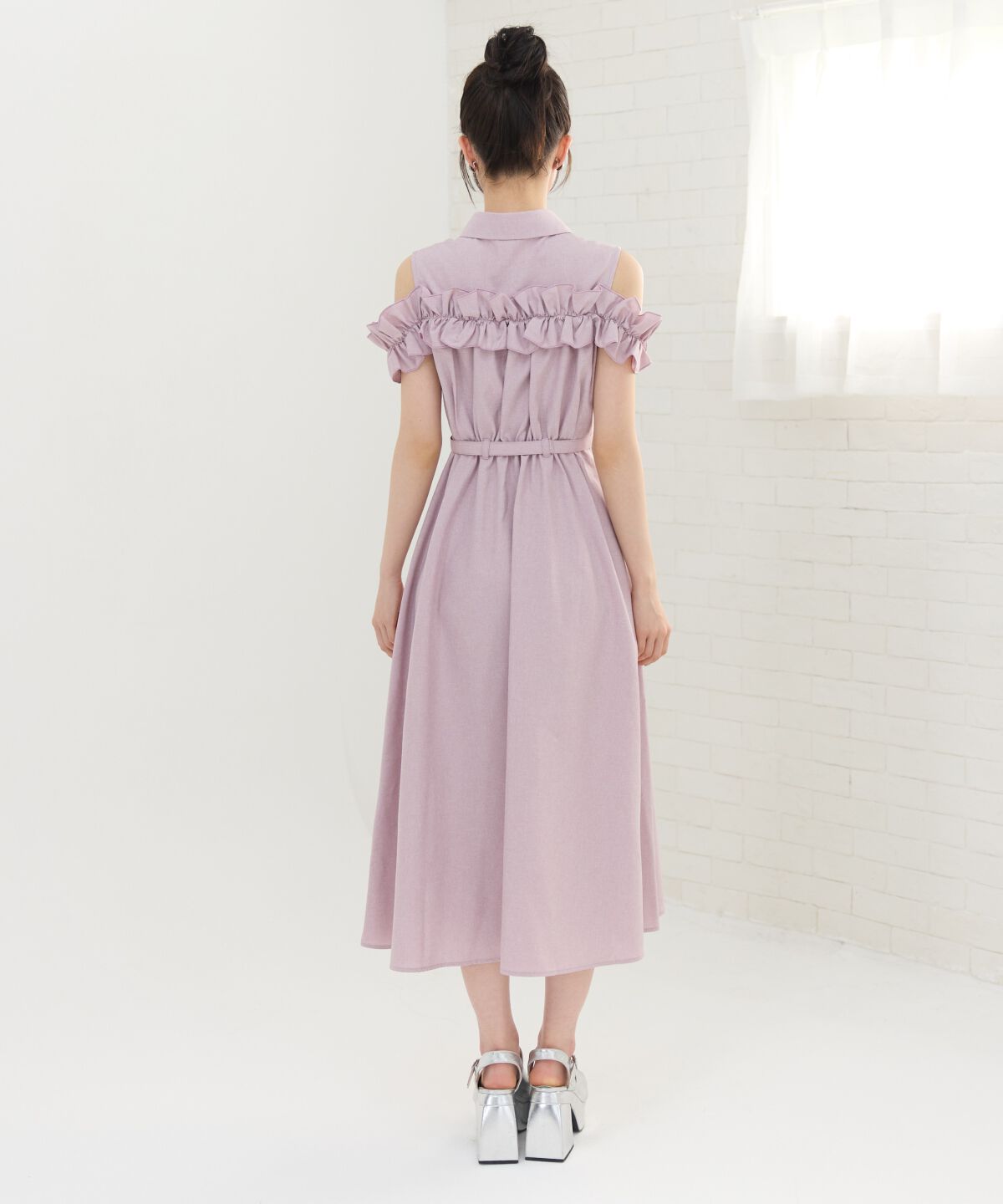 REDYAZEL「ノースリーブフリルシャツワンピース」|ワンピース|