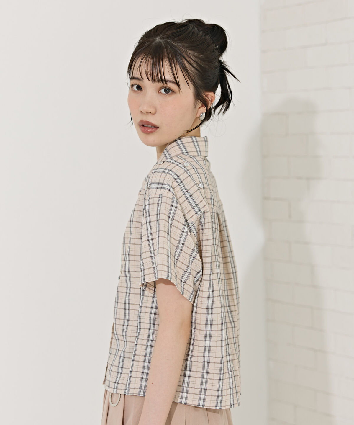 REDYAZEL「2WAYスリーブチェックトップス」|シャツ・ブラウス|