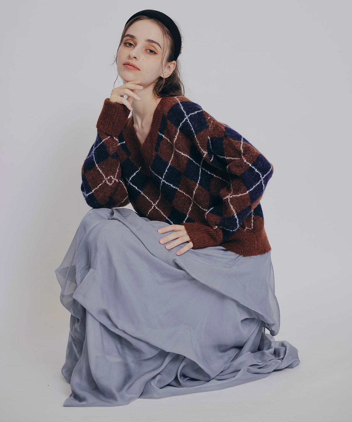 REDYAZEL「タックバルーンボリュームシフォンロングスカート」|フレア|