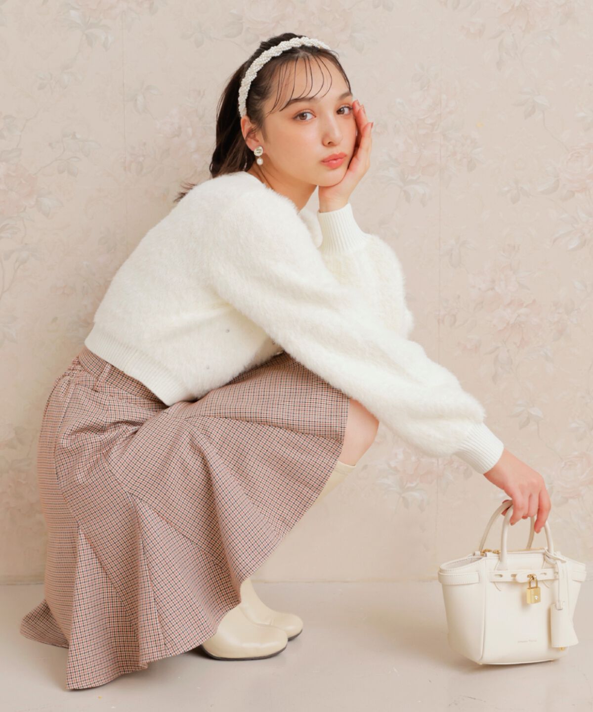 WILLSELECTION「グレンチェックフレアスカート」|フレア|ｲｴﾛｰ系ﾁｪｯｸ